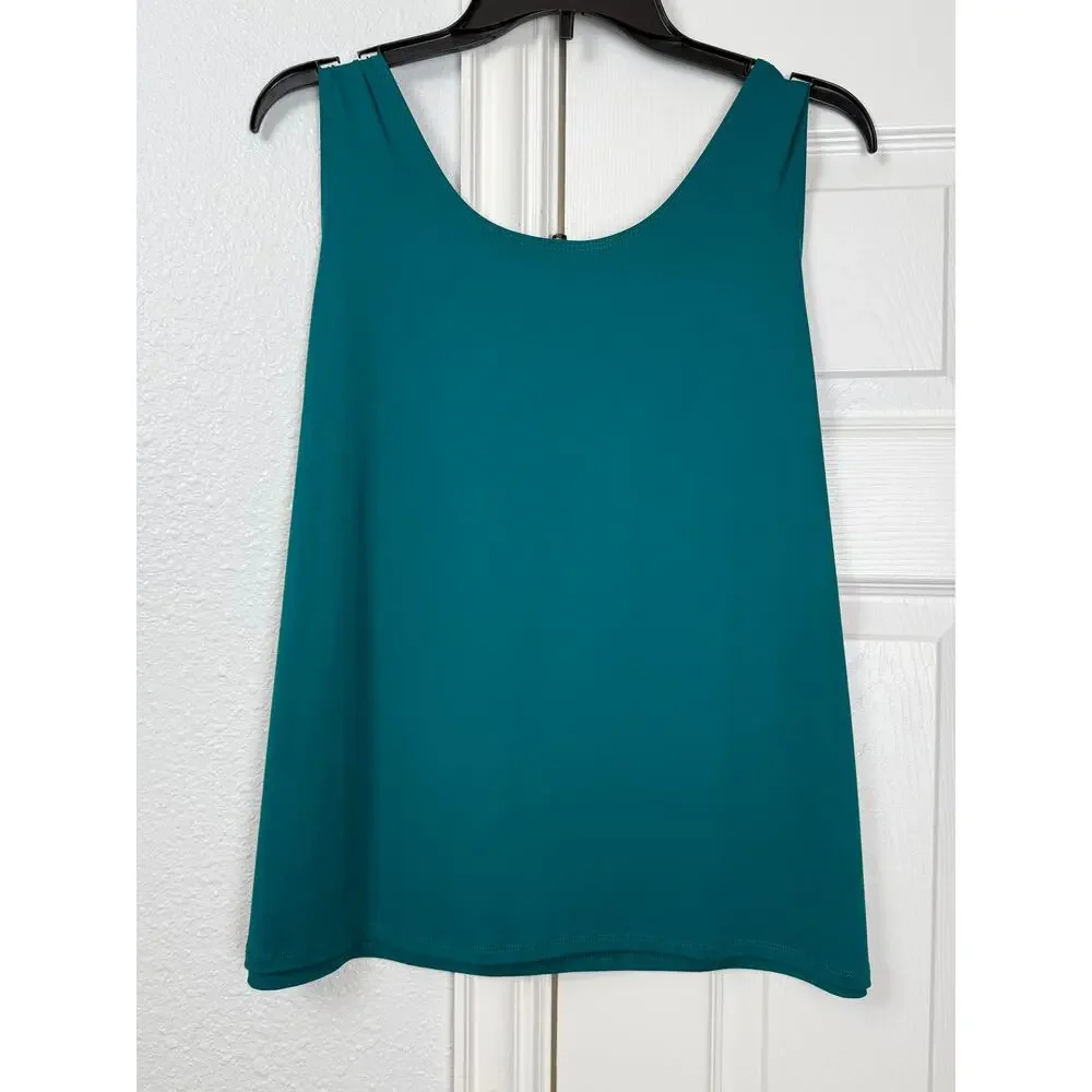 Chico’s Teal Stretch Tank Top Size 3 XL Classic Layering Basic - Picture 2 of 6